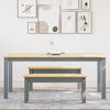 vidaXL Dining Set Grey Solid pine wood Large Durable Dining Set