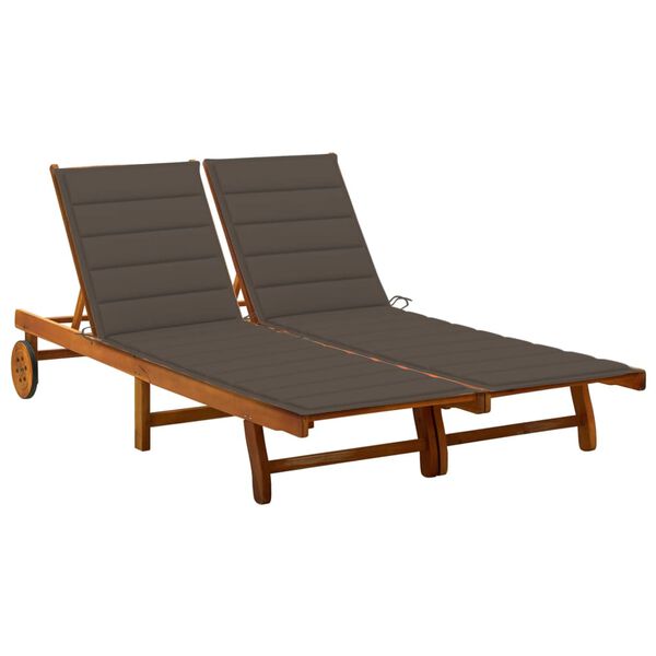 vidaXL Sunlounger Natural wood Solid Acacia wood Large