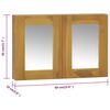 vidaXL Mirror Cabinet Natural Teak Solid Teak Wood and Glass Medium