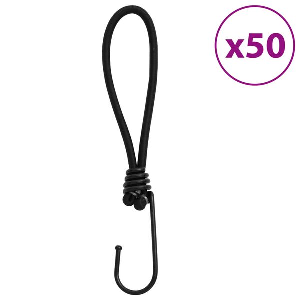vidaXL Bungee Cord with Hooks 50 pcs 6.7 "