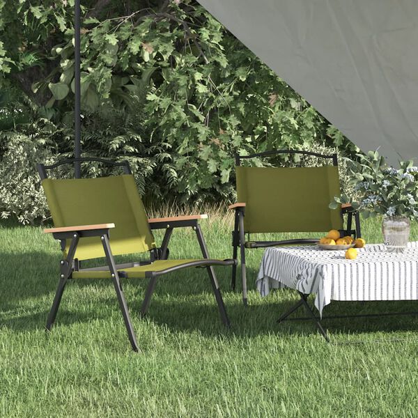 vidaXL Camping Chair Set of 2 Green