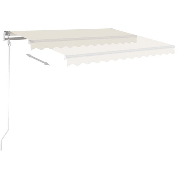 vidaXL Retractable Awning Cream Powder-coated Aluminum 137.8x98.4 in