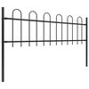 vidaXL Garden Fence with Hoop Top Steel 281.3"x23.6" Black