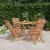 vidaXL Garden Dining Set Natural Teak Solid Teak Wood Medium Foldable