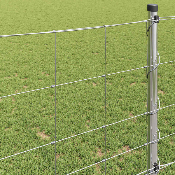 vidaXL Field Fence Gray 39.4" x 393.7" Steel