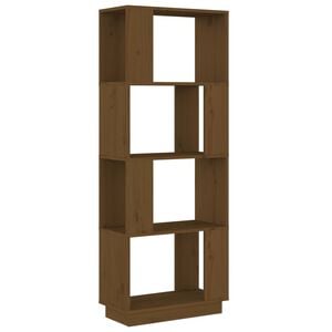 vidaXL Book Cabinet Honey Brown Solid Pine Wood Medium Book Cabinet