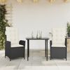 vidaXL Garden Dining Set Black, Cream White