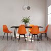 vidaXL Dining Chair Set of 6 Orange Polypropylene, Powder-Coated Metal
