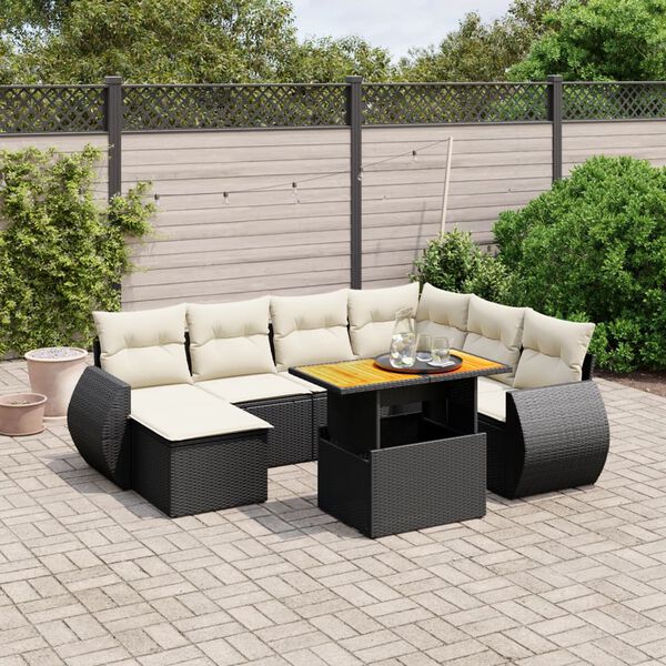 vidaXL Garden Sofa Set Black