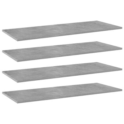 805414 vidaXL Bookshelf Boards 4 pcs Concrete Grey 100x40x1,5 cm Chipboard