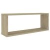 vidaXL Wall Shelf Set of 2 Sonoma Oak Engineered wood Medium