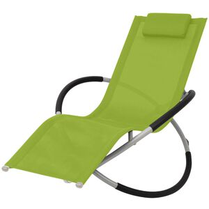 vidaXL Sun Lounger Black frame, Green fabric Galvanized steel, Textilene