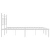vidaXL Bed Frame White Powder-Coated Steel Double Bed Frame