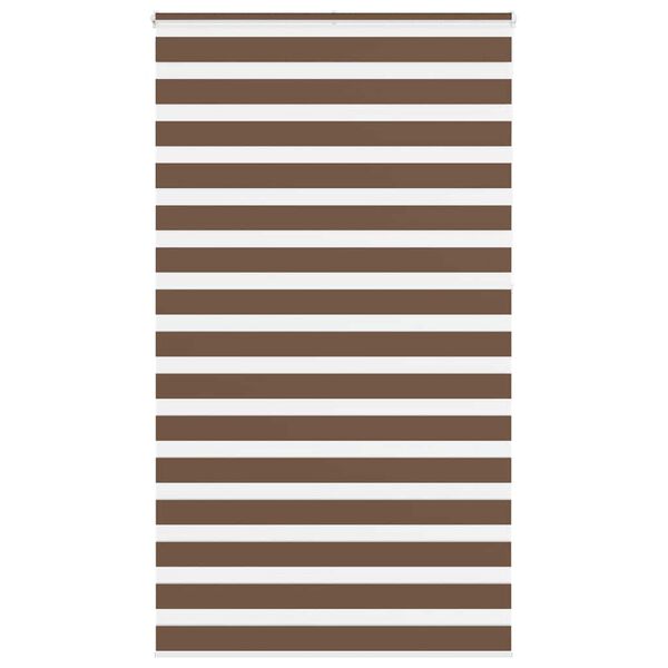 vidaXL Zebra Blind Brown 100% Polyester, Aluminum 51.2 x 90.6 in