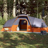 vidaXL Family Tent Dome 11-Person Gray and Orange Waterproof