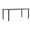 vidaXL Dining Table Black and Concrete Gray MDF and Metal 78.7 x 39.4 in