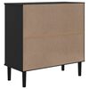 vidaXL Sideboard Black Solid pine wood, engineered wood, poly rattan