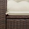 vidaXL Garden Sofa Brown Poly Rattan 2-seater Adjustable Feet