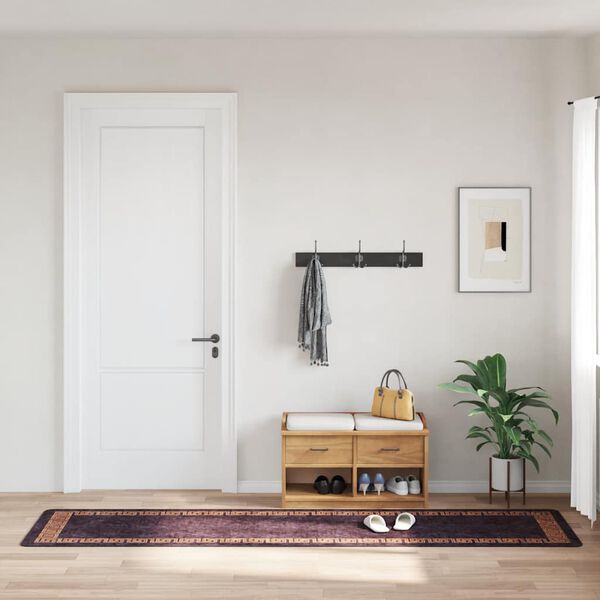 vidaXL Rug Black and Gold 100% Polyester 31.5 x 118.1 in Rug