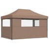 vidaXL Party Tent Brown Oxford Fabric with PVC Coating Standard Foldable