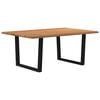 vidaXL Dining Table Light brown Solid oak wood Large Adjustable Feet
