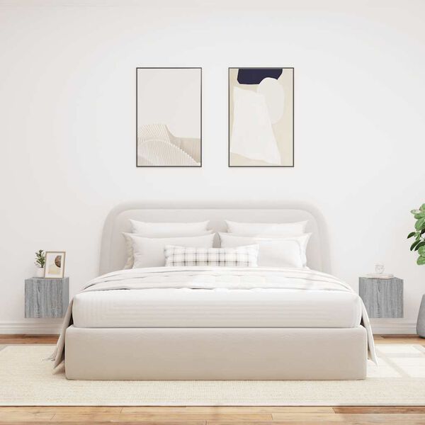 vidaXL TV Wall Cabinet Set of 2 Grey sonoma Engineered wood Medium