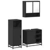 vidaXL Bathroom Furniture Set Black Engineered wood, metal, glass Medium