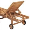 vidaXL Sun Lounger Natural Teak Solid Teak Wood, Galvanized Steel