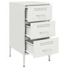 vidaXL Bedside Cabinet Set of 2 White Cold-rolled steel