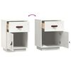 vidaXL Bedside Cabinet Set of 2 White Solid pine wood, faux leather