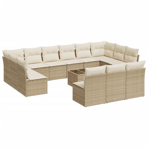 vidaXL Patio Sofa Set Beige and Cream