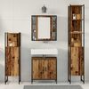 vidaXL Bathroom Furniture Set with Door 4 pcs Brown 33 x 33 x 185.5 cm