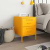 vidaXL Bedside Cabinet Mustard Yellow Steel Bedside Cabinet Rectangular