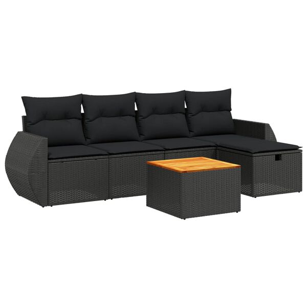 vidaXL Garden Sofa Set Black