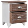 vidaXL Cabinet Set of 2 Brown and White Paulownia Wood and Plywood