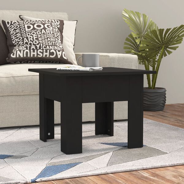 vidaXL Coffee Table Black Engineered Wood Medium Simple Coffee Table