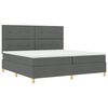vidaXL LED Box Spring Bed Dark Grey 78.74 x 78.74 in Fabric