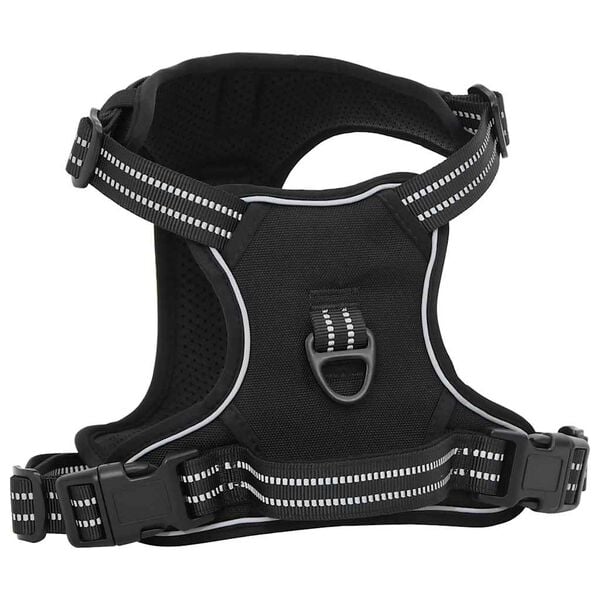 vidaXL Dog Harness Black Polyester XL Dog Harness Adjustable Armrests