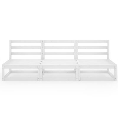 vidaXL Patio 3-Seater Sofa White Solid Pinewood