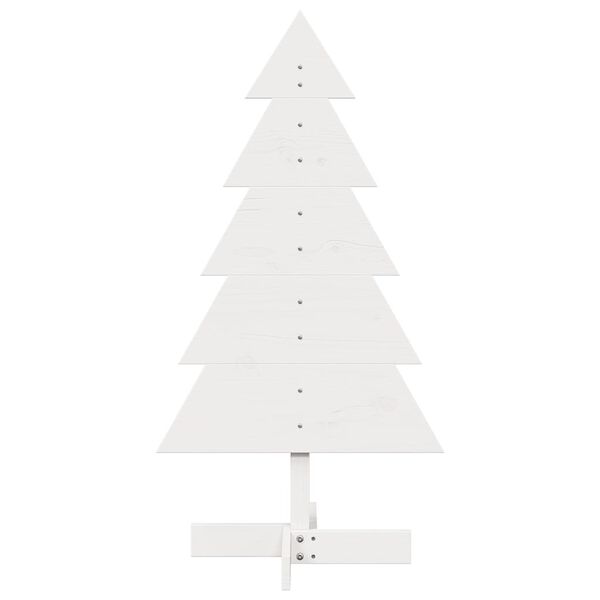 vidaXL Wooden Christmas Tree White Solid pine wood 39.4 in