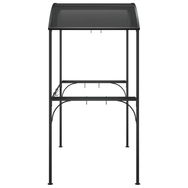 vidaXL Bbq Gazebo Anthracite Steel, PC board 86.6 x 45.3 x 90.6 in Hooks