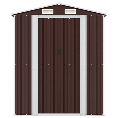 vidaXL Garden Shed Dark Brown 75.6"x75.2"x87.8" Galvanized Steel