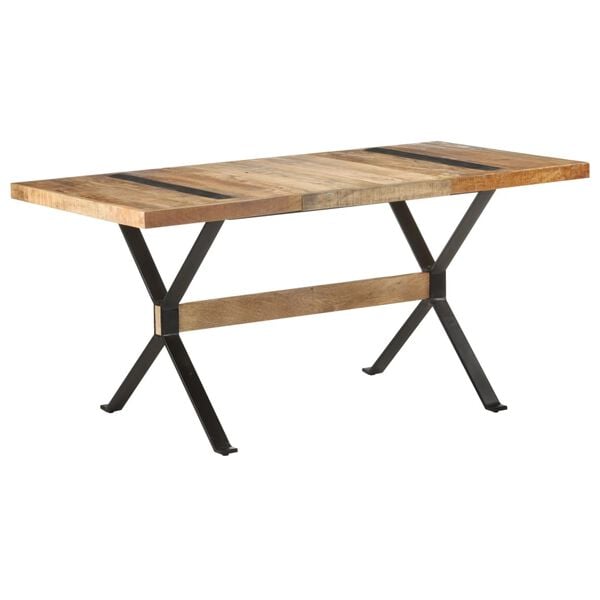 vidaXL Dining Table Rough Mango Wood Finish