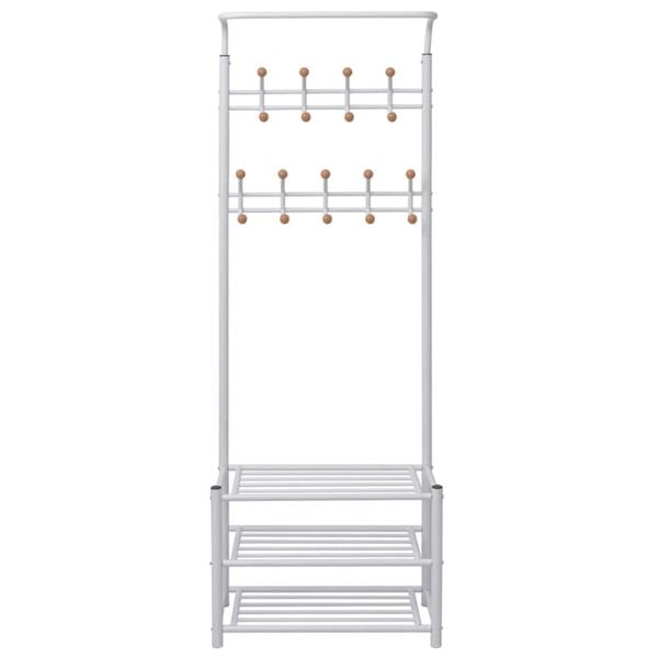 vidaXL Clothes Rack White Steel and Plastic 26.8 x 12.6 x 71.9 in