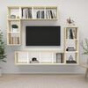 vidaXL TV Cabinet Set White and Sonoma Oak Engineered Wood Wall Mounting