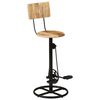 vidaXL Bar Stool Set of 2 Brown and Black Solid mango wood, iron