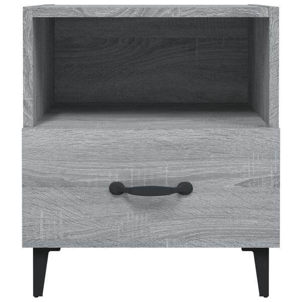 vidaXL Bedside Cabinet Grey Sonoma Engineered wood, Metal Standard