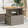 vidaXL Garden Table Grey PE rattan, powder-coated steel, solid acacia wood