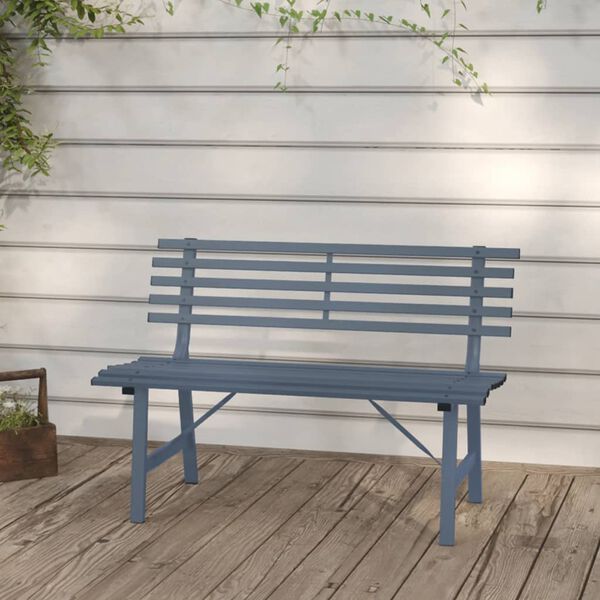 vidaXL Garden Bench Grey Powder-Coated Steel Medium Garden Bench