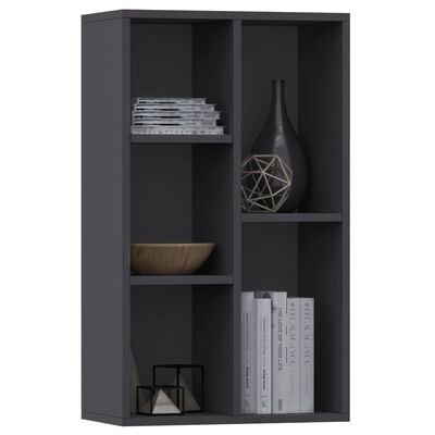 vidaXL Book Cabinet/Sideboard Gray 19.7"x9.8"x31.5" Engineered Wood